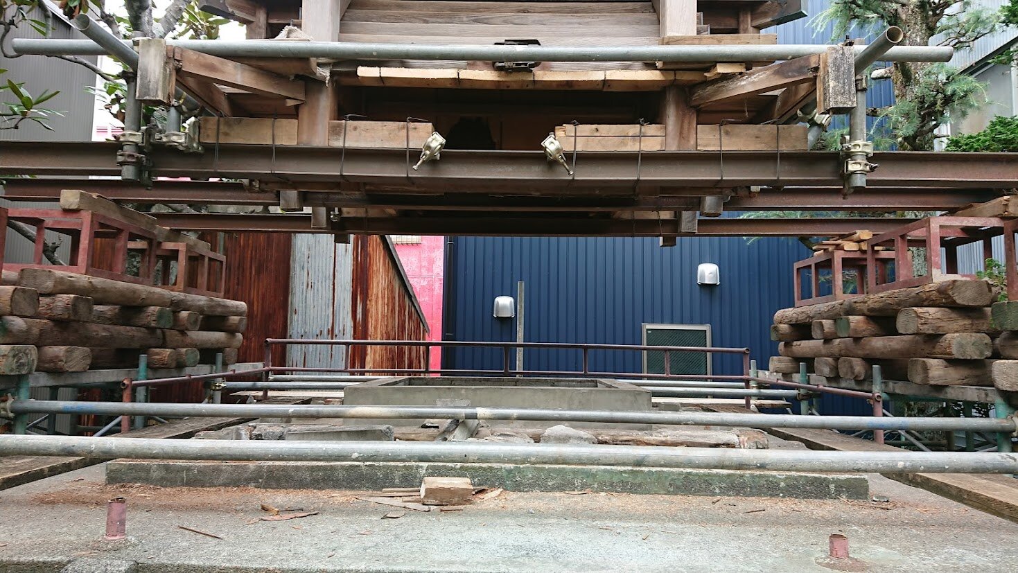 社寺建築：神社曳家（静岡市内某神社様）